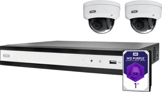 ABUS complete set met NVR en 2 PoE minidomecamera's