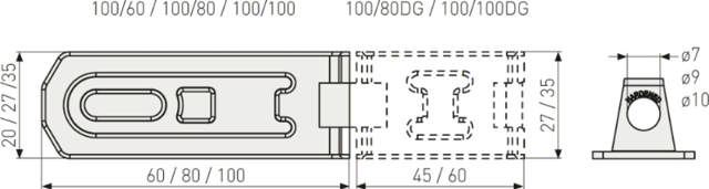 Abus hangslotaanval 100/100 sb