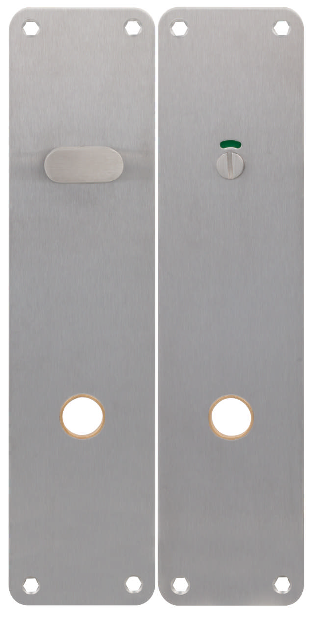 Lang bord voor toiletinrichting Assa 2x 215x55x2mm in RVS 304 met messing ring C/C105