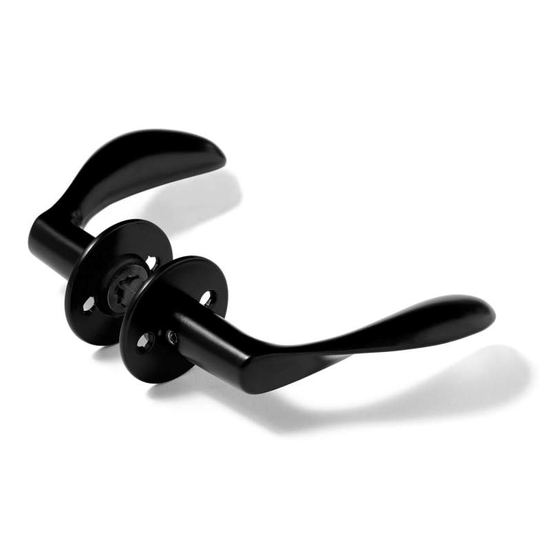 Arne Jacobsen deurkruk 111 mm met rozetten, CC30, Houtskool