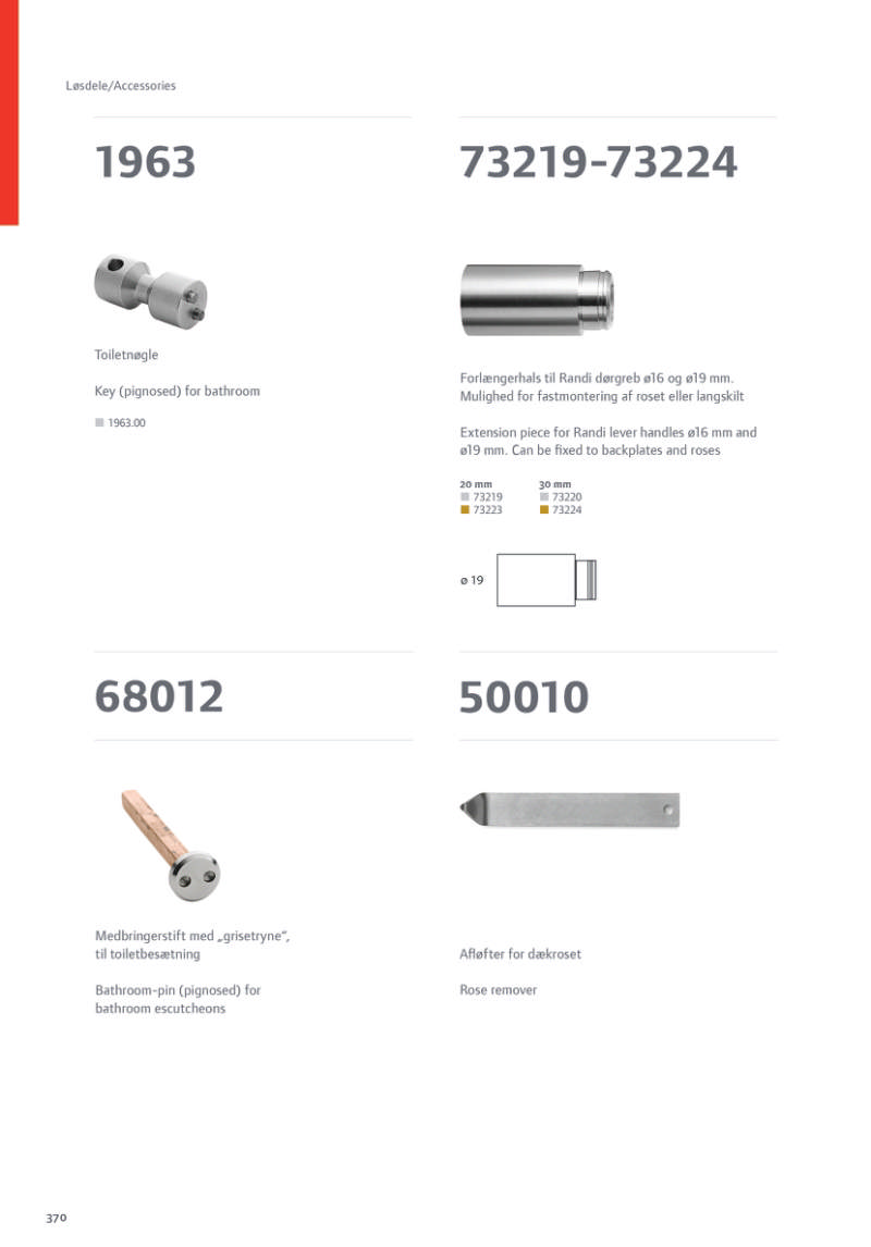 Randi deurkrukverlenging 73219/20mm (kruk ø19mm)