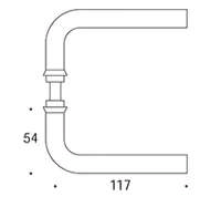 Randi deurkruk P101194AB met massieve rozet CC30, mes