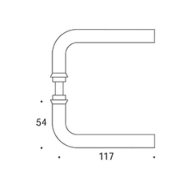 Randi deurkruk 101106AB 16mm massief rozet CC38, houtschroeven