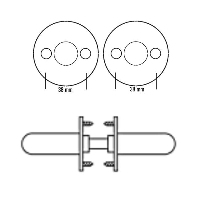 Randi deurkruk 101106AB 16mm massief rozet CC38, houtschroeven