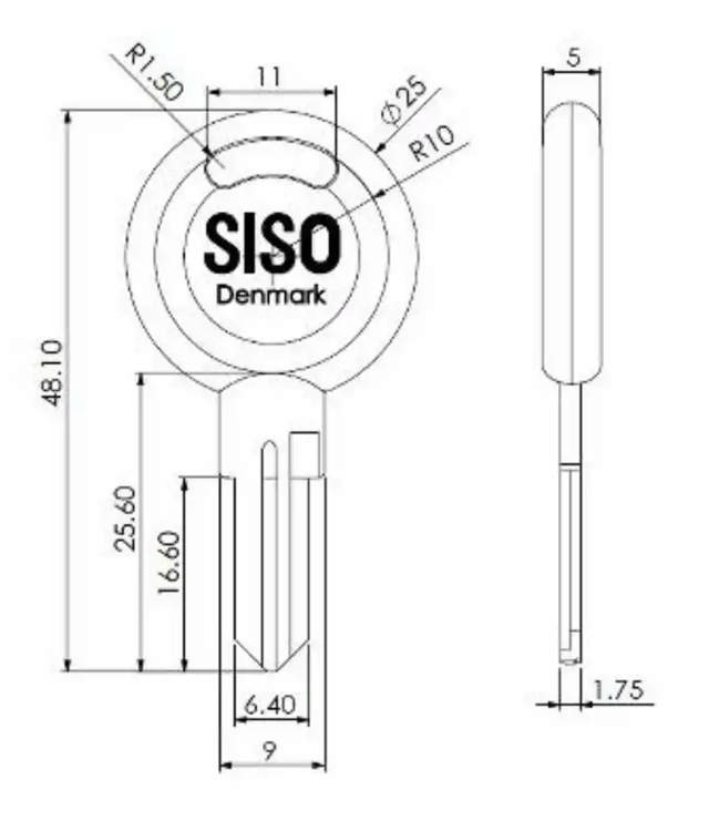 Snijsleutel SISO (knippen op code)