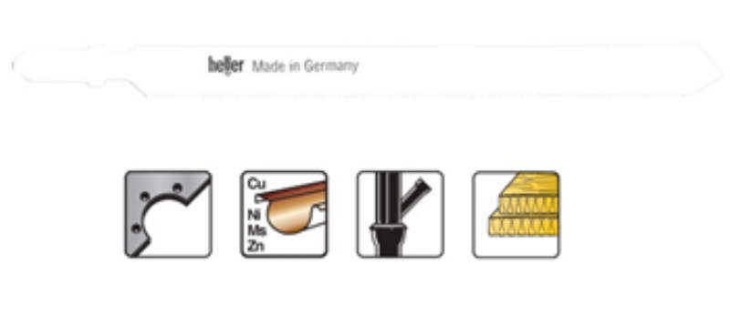 Heller decoupeerzaagblad 105mm t/metaal 1-3mm, pk a 5. T318AF