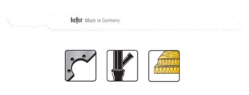 Heller decoupeerzaagblad 105 mm t/metaal 2,5-6 mm, pk a 5. T118BF