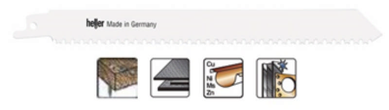 Heller bajonetzaagblad 180mm M-tanden metaal, pk. een 5 stuks.