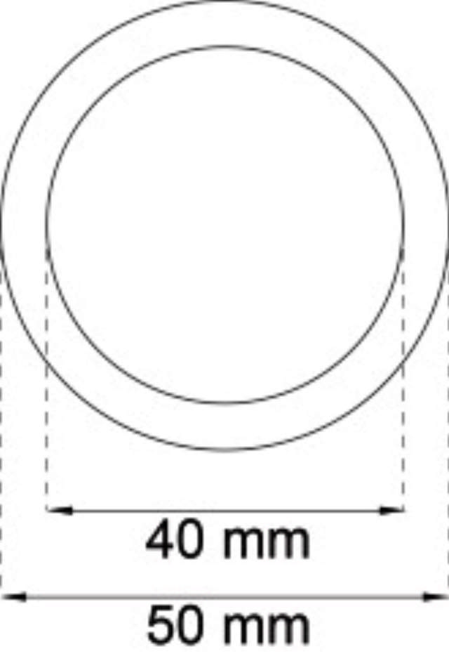 SCHUIFDEURKOM Ø40X50MM MESSING