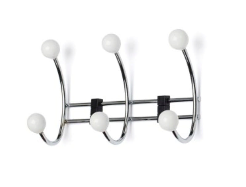 KAPSTOK BERRY 3-HAAKS WIT/CHROOM