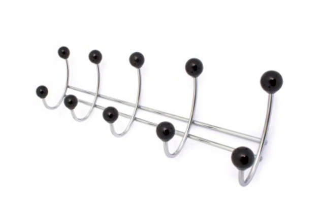 BERRY 5-HAAKS KAPSTOK ZWART/CHROOM