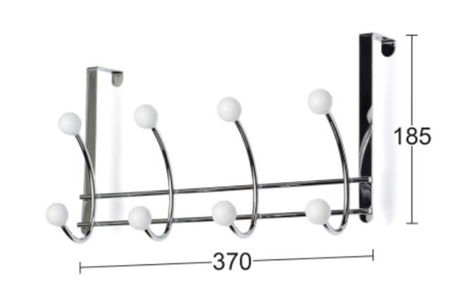 KAPSTOK BONNY 4-HAKEN WIT/CHROOM