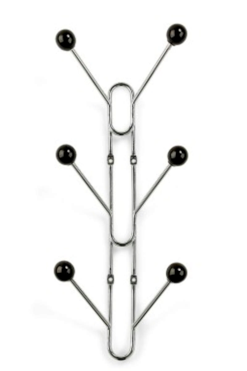 BENNY 6-HAAK REK ZWART/CHROOM