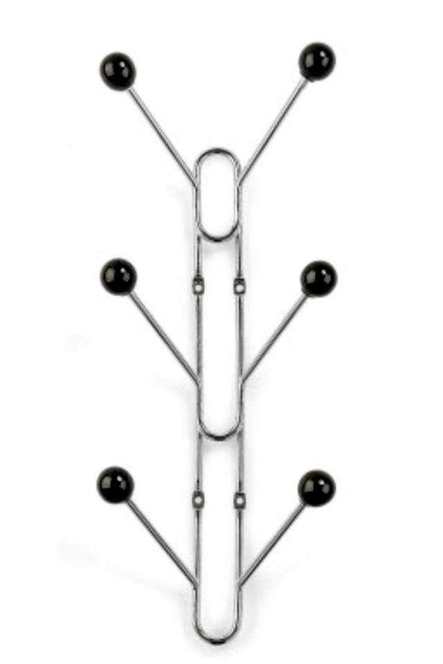 BENNY 6-HAAK REK ZWART/CHROOM