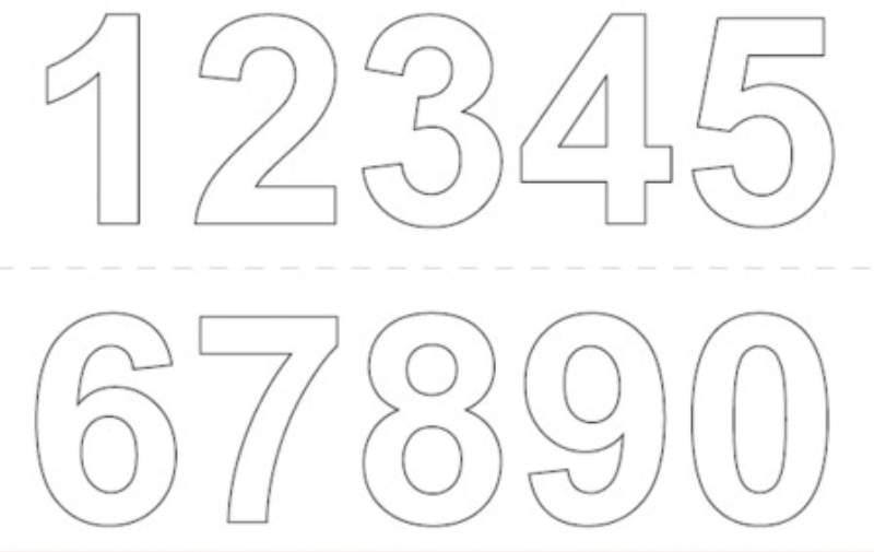 VINYL NAAMVEL 0-9 X2ST 50MM WIT 