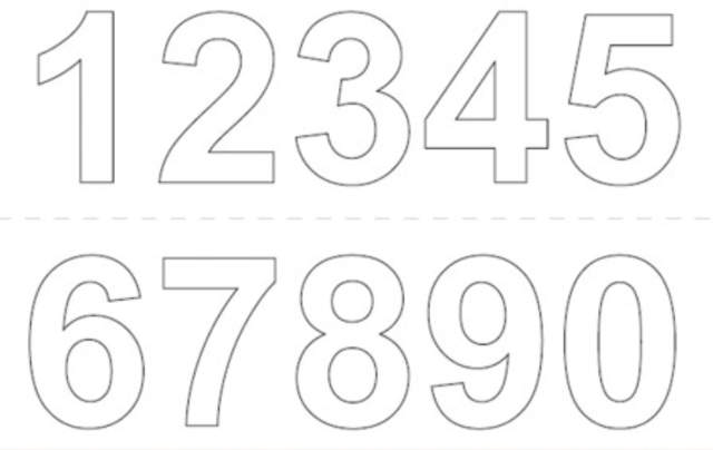 VINYL NAAMVEL 0-9 X2ST 50MM WIT 