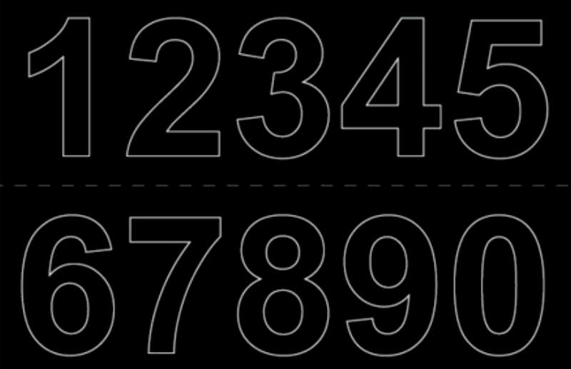 TALARK VINYL 0-9 X2PCS 50MM ZWART 