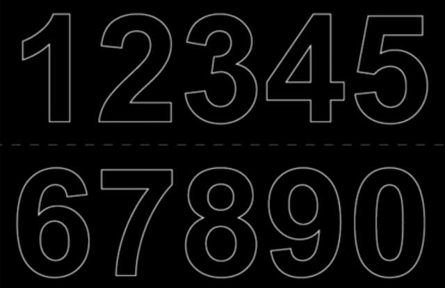 TALARK VINYL 0-9 X2PCS 50MM ZWART 