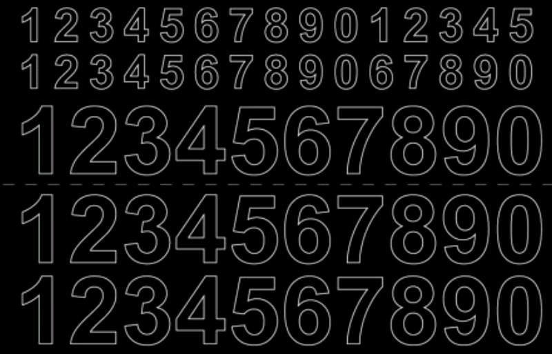 TALARK VINYL 0-9X3PCS 13/26MM ZWART