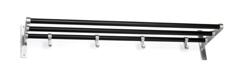 HOEDERENPLANK ELEGANT 1000 MM ALUMINIUM/ZWART