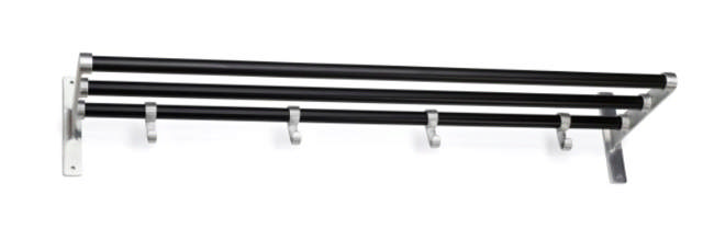 HOEDERENPLANK ELEGANT 1000 MM ALUMINIUM/ZWART