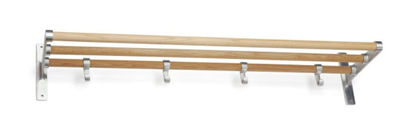 HOEDERENREK ELEGANT 800MM ALU/EIKEN