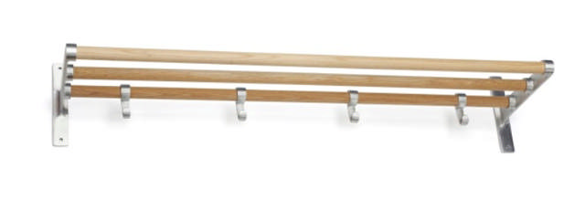 HOEDERENREK ELEGANT 800MM ALU/EIKEN