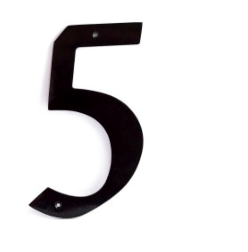 HUISNUMMER NR. 5 ZWART 205MM **NIET MEER VERKRIJGBAAR NA UITVERKOCHT**