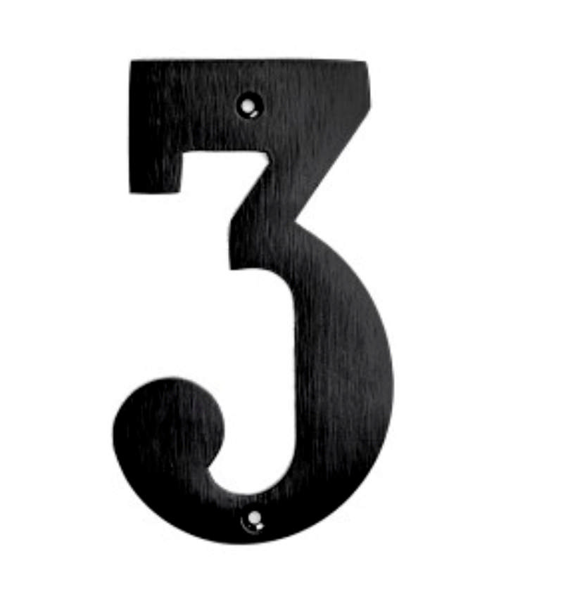 HUISNUMMER 140MM NR. 3 ZWART **NIET MEER VERKRIJGBAAR NA UITVERKOCHT**