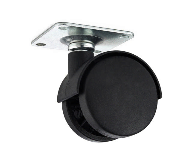 MEUBELWIELEN MET VASTE STALEN PLAAT. 50MM 4 STUKS