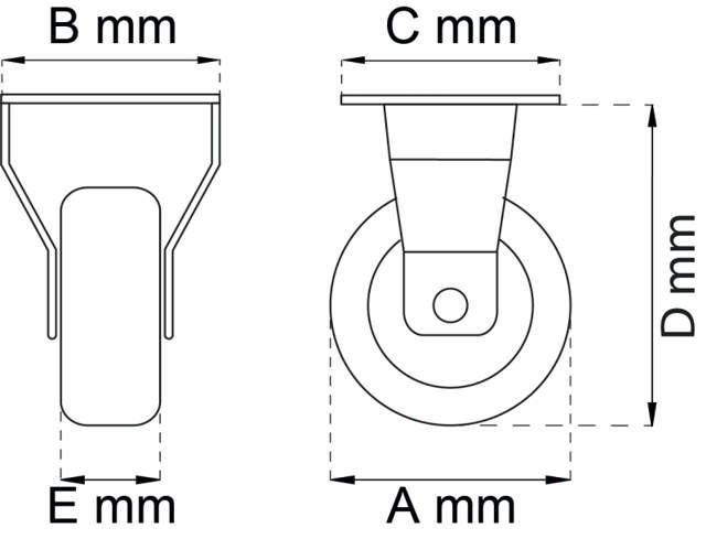 MEUBELWIEL VAST 100MM LP
