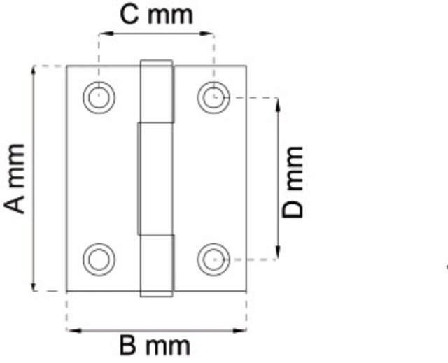RANDSCHARNIER 50X40X17MM RF STAAL