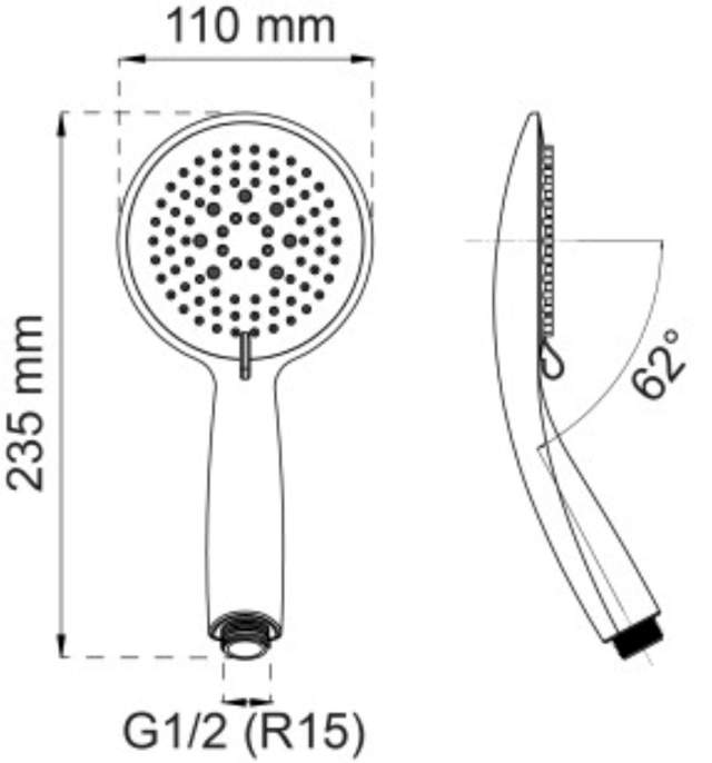 HANDDOUCHE DAHLIA 3-SPRAY ZWART 