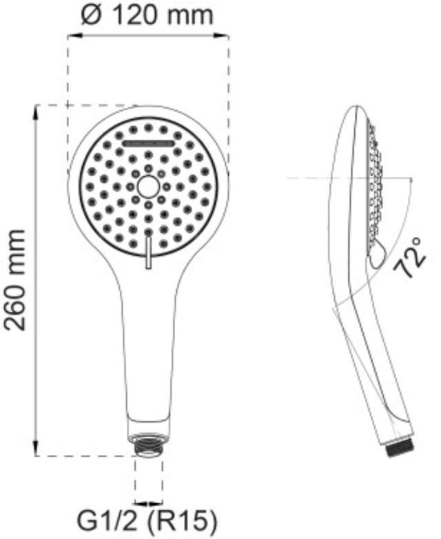 HANDDOUCHE HORTENSIA 4-SPRAY CHROOM