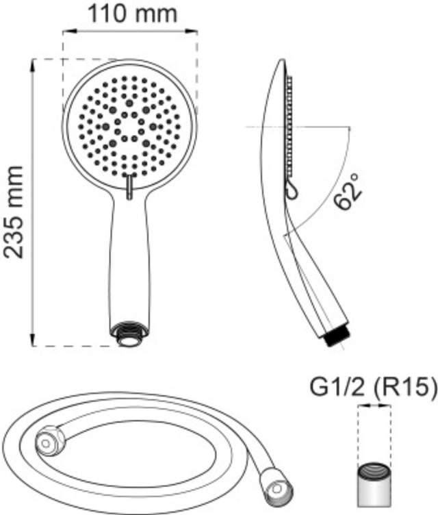 DOUCHESET DAHLIA 3-STRALEN CHROOM 