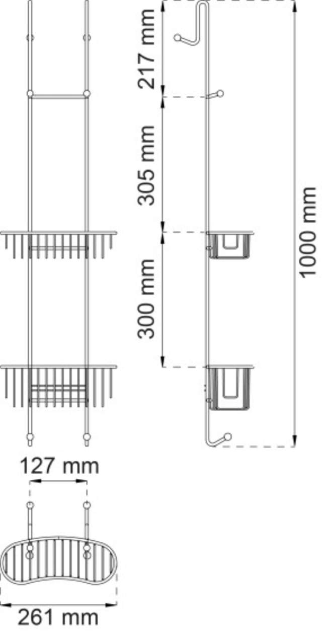 DOUCHEPLANK ANEMONE GEBOGEN ZWART 