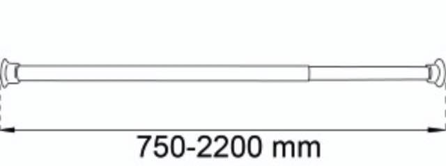 GORDIJNRODE 75-220 CM ZWART 