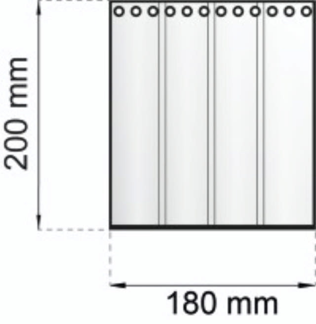 DOUCHEGORDIJN CAMELIA 180X200 CM GRIJS