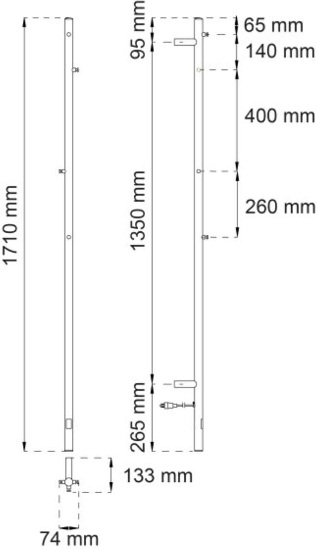 HEATHER 01 GEPOlijste handdoekdroger