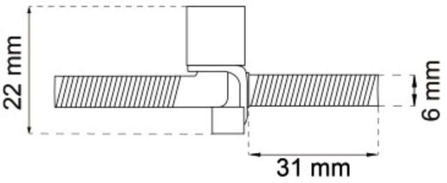 BOORSCHARNIER 6MM KRAAN FORNIK LP