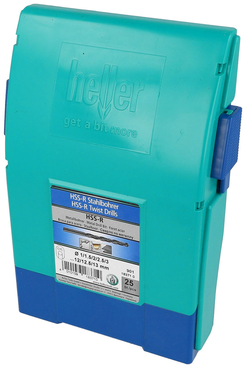 Heller borenset 1-13 mm HSS G2 metaal doos pk 25-dlg