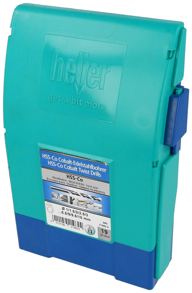 Heller metaalboor kobalt hss set Ø1-10mm, 19 delig