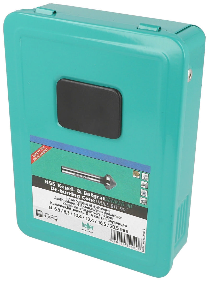 Heller verzinkboorset maat 6,3-20,5 mm pk. heeft 6 bewoners