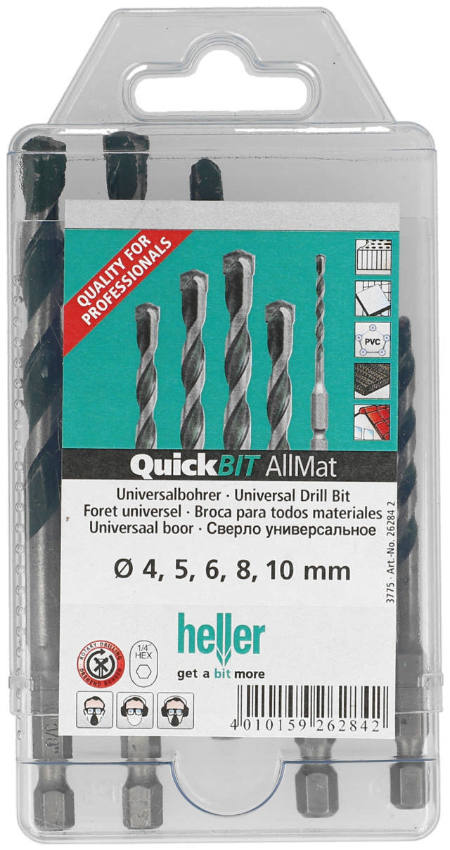 Heller universeelborenset 4,5,6,8,10 mm