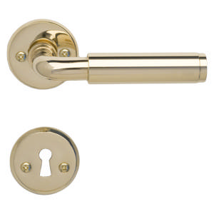 Deurkruk Funkis 383 met set (1980+81) Messing Gepolijst Zonder lak Ø20mm