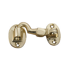 Cabinehaak D606 Rammelvrij Messing Gepolijst met lak 50 mm