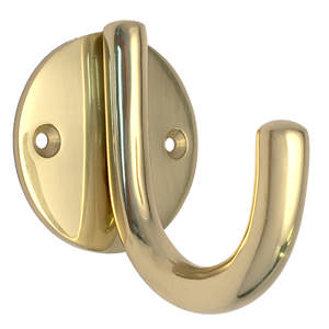 Kapstokhaak 9204 Klassiek Messing Gepolijst met lak Ø51mm