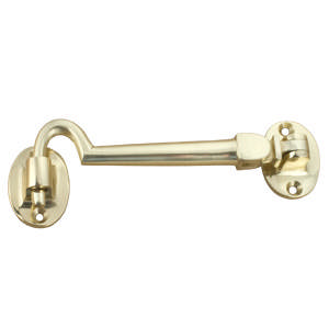 Cabinehaak D606 Rammelvrij Messing Gepolijst met lak 125 mm