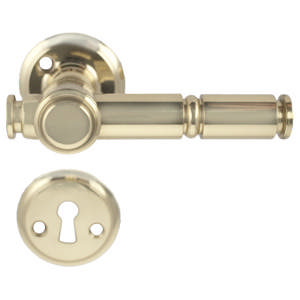 Deurkruk A1185 (1680+1681) Skovshoved Messing Gepolijst met lak 18mm