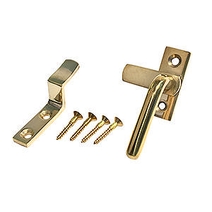 Raamkruk 21403 Links incl. haak Messing Gepolijst met lak Ø10